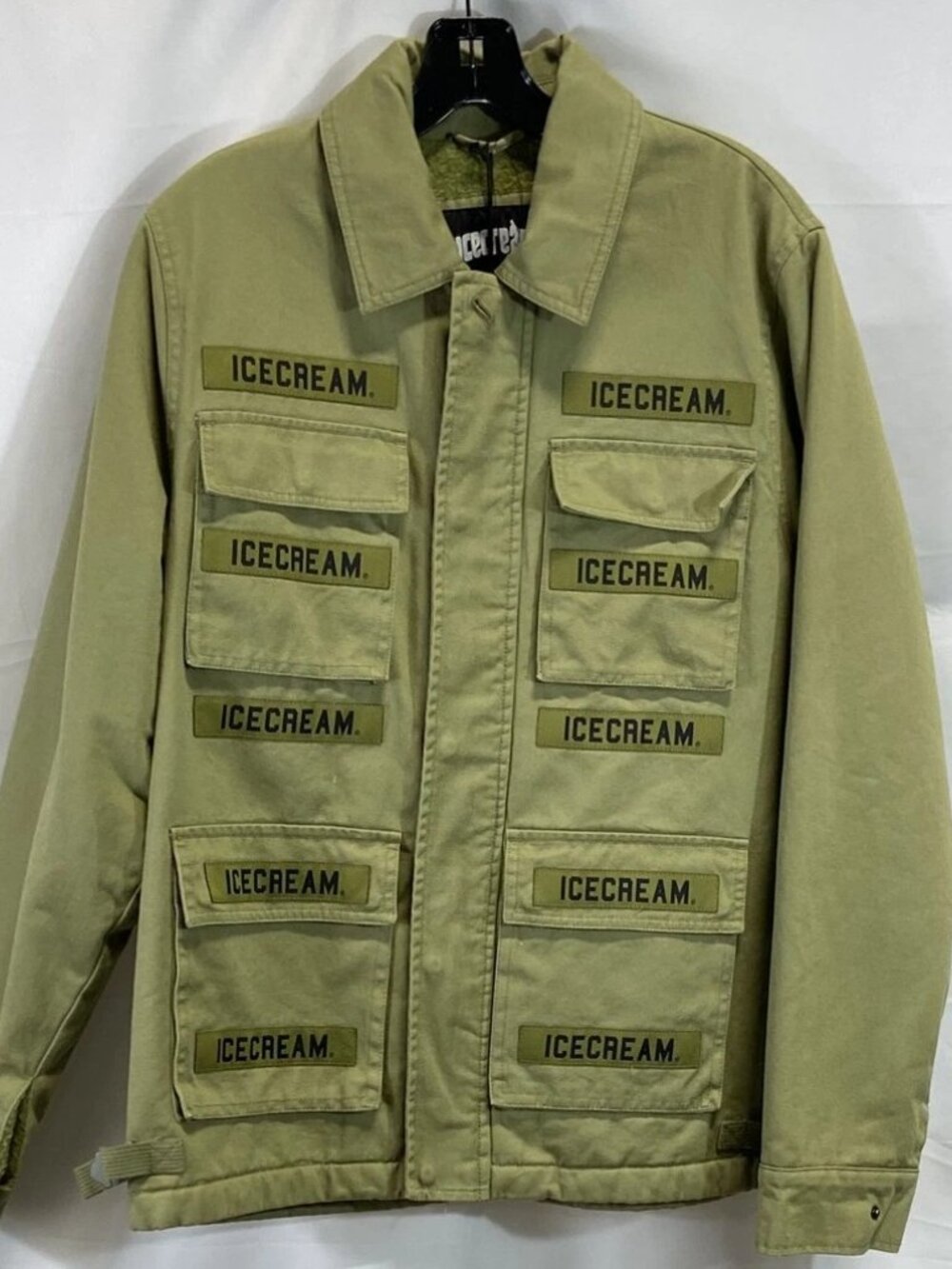 “ICECREAM BBC Military Utility Jacket Multi Pocket Streetwear Pharrell Style"
